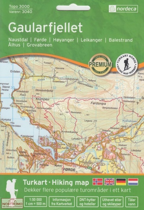3040 GAULARFJELLET | carte de randonnée Nordeca
