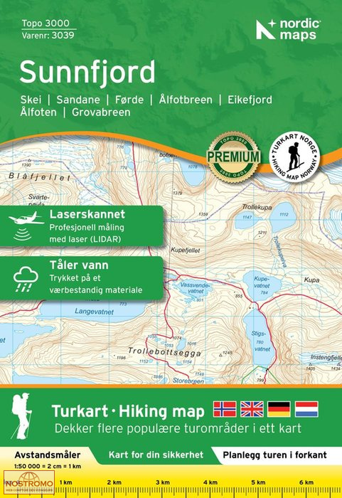 3039 SUNNFJORD | Nordic Maps hiking map