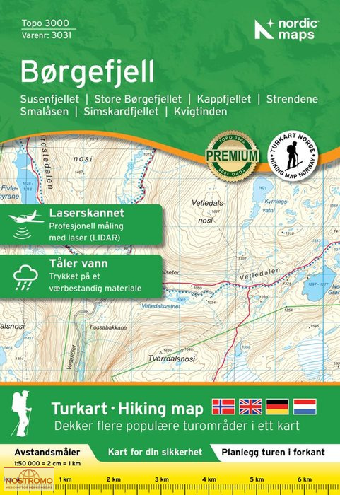 3031 BØRGEFJELL | Nordic Maps hiking map