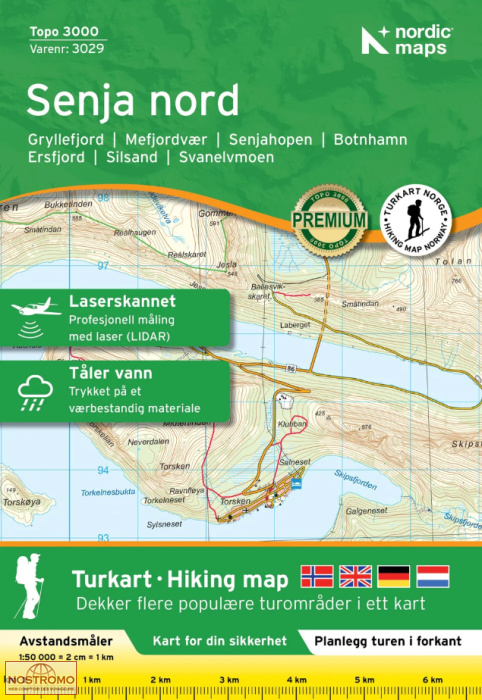 3029 SENJA NORD | Nordic Maps hiking map