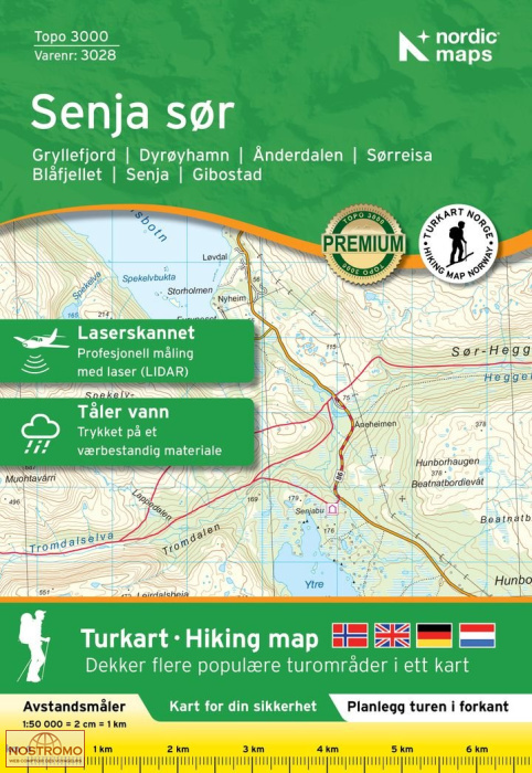 3028 SENJA SØR | Nordic Maps hiking map