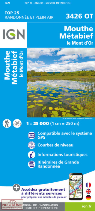 3426OT MOUTHE - MÉTABIEF | carte de randonnée IGN