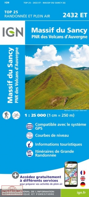 2432ET MASSIF DU SANCY | carte de randonnée IGN