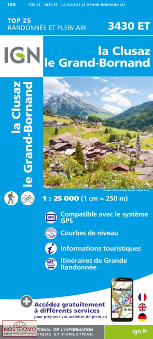 3430ET LA CLUSAZ - LE GRAND-BORNAND | carte de randonnée IGN