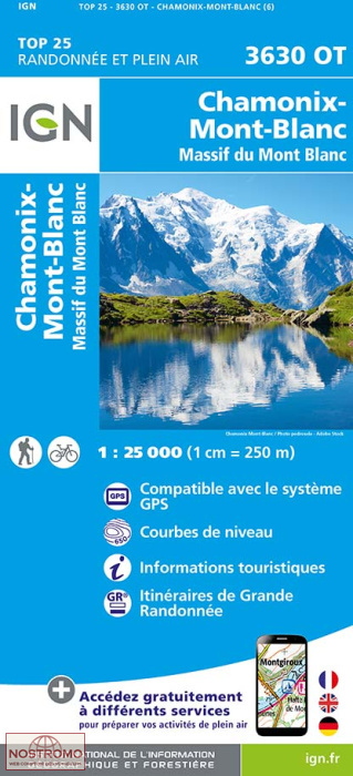 3630OT CHAMONIX-MONT-BLANC | carte de randonnée IGN
