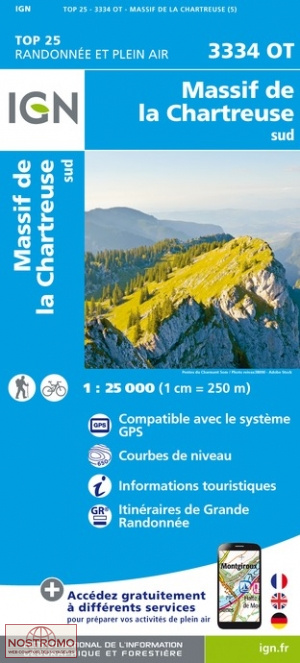 3334OT MASSIF DE LA CHARTREUSE SUD | carte de randonnée IGN