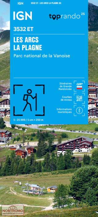 3532ET LES ARCS - LA PLAGNE | IGN hiking map