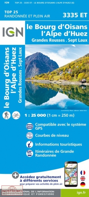 3335ET LE BOURG D'OISANS - L'ALPE D'HUEZ | carte de randonnée IGN