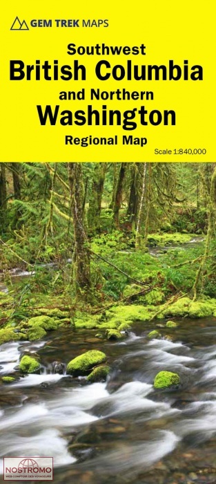 SOUTHWEST BRITISH COLUMBIA - NORTHERN WASHINGTON | carte touristique Gem Trek