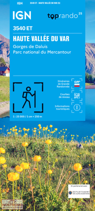 3540ET HAUTE VALLÉE DU VAR | IGN hiking map