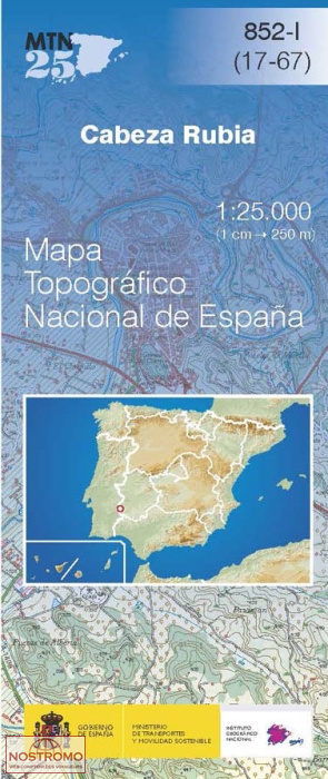 852-1 CABEZA RUBIA | carte topographique CNIG