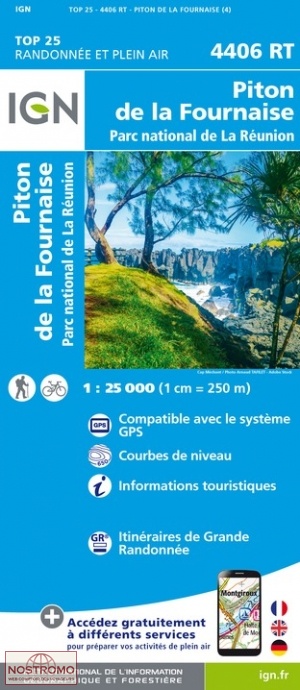 4406RT PITON DE LA FOURNAISE | carte de randonnée IGN