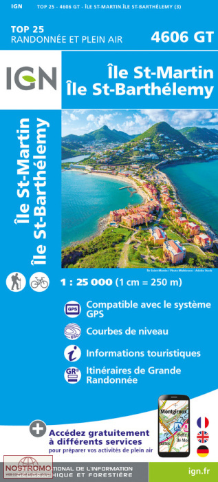 4606GT ÎLE SAINT-MARTIN - ÎLE SAINT-BARTHÉLEMY | IGN hiking map