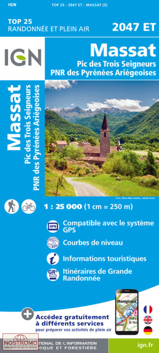 2047ET MASSAT | carte de randonnée IGN
