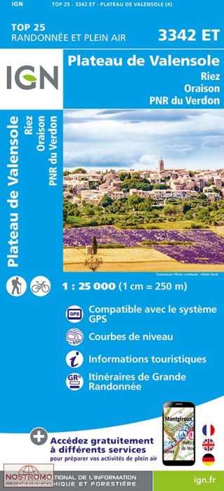 3342ET PLATEAU DE VALENSOLE | carte de randonnée IGN