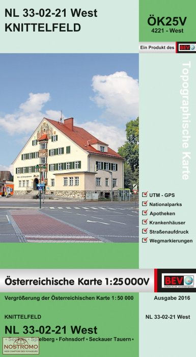 4221-WEST KNITTELFELD | carte topographique BEV
