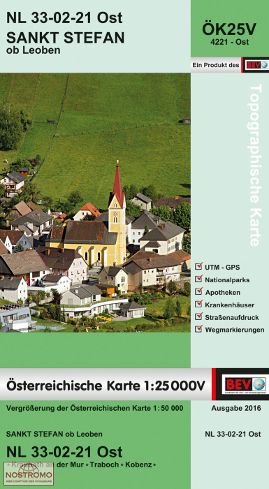 4221-OST SANKT STEFAN OB LEOBEN | carte topographique BEV