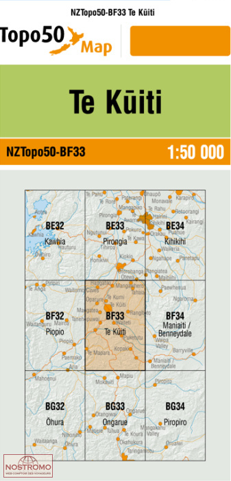 BF33 TE KUITI | carte topographique LINZ