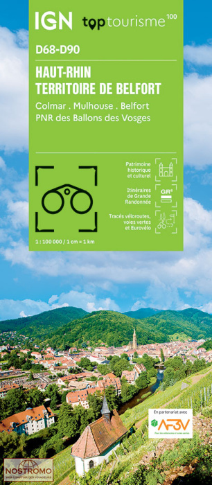 D68-D90 - HAUT-RHIN - TERRITOIRE DE BELFORT | IGN travel map