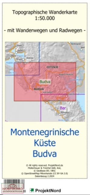 MONTENEGRIN COAST - BUDVA | Projektnord topographic map