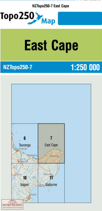 07 EAST CAPE | carte topographique LINZ