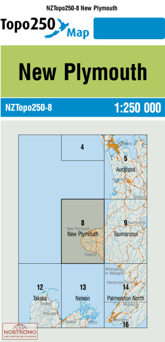 08 NEW PLYMOUTH | carte topographique LINZ