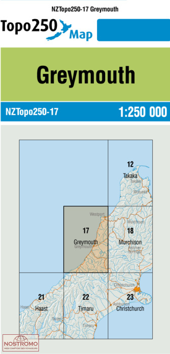 17 GREYMOUTH | carte topographique LINZ