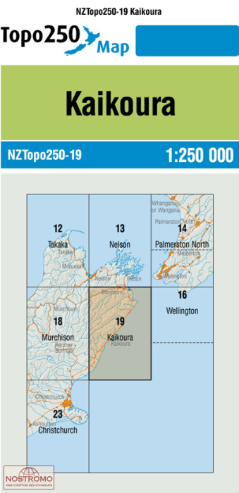 19 KAIKOURA | carte topographique LINZ