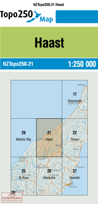 21 HAAST | carte topographique LINZ