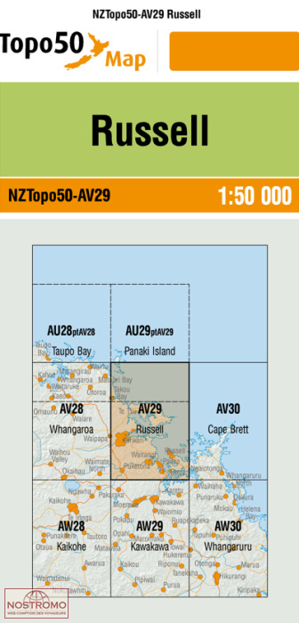 AV29 RUSSELL | carte topographique LINZ