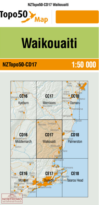 CD17 WAIKOUAITI | carte topographique LINZ