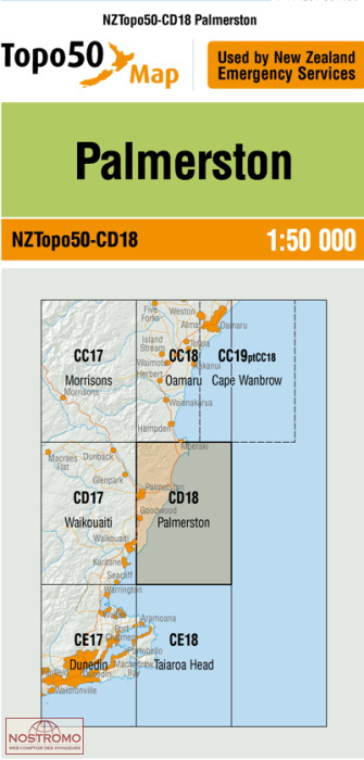 CD18 PALMERSTON | carte topographique LINZ