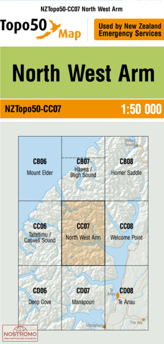 CC07 NORTH WEST ARM | carte topographique LINZ