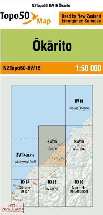 BW15 OKARITO | carte topographique LINZ