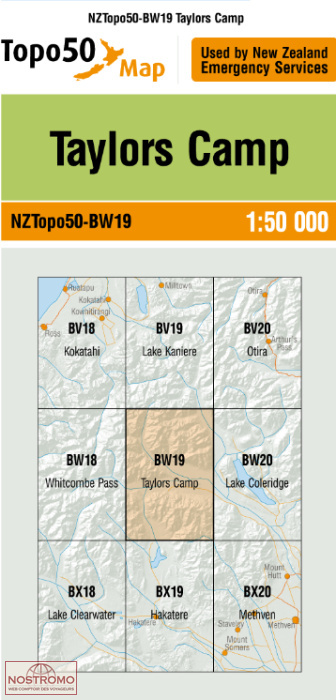 BW19 TAYLORS CAMP | carte topographique LINZ
