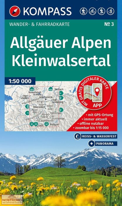 3 ALLGAUER ALPEN - KLEINWALSERTAL | carte de randonnée Kompass