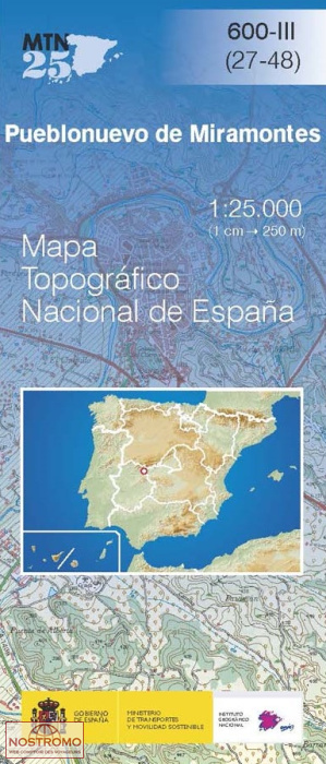 600-3 PUEBLONUEVO DE MIRAMONTES | carte topographique CNIG