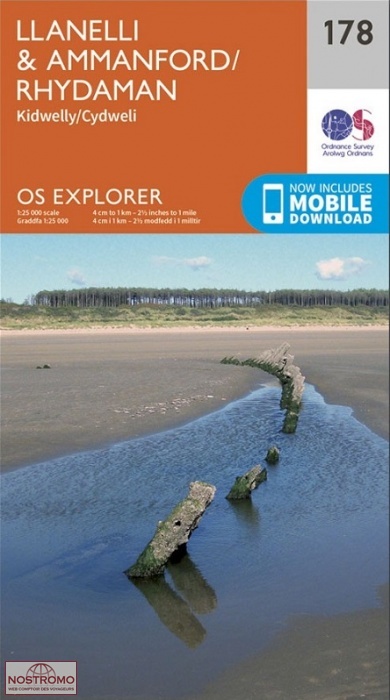 178 LLANELLI & AMMANFORD - KIDWELLY | OS hiking map