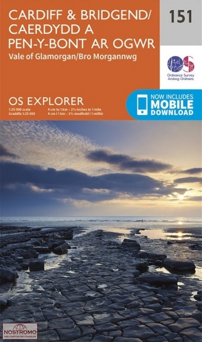 151 CARDIFF & BRIDGEND - VALE OF GLAMORGAN | OS hiking map