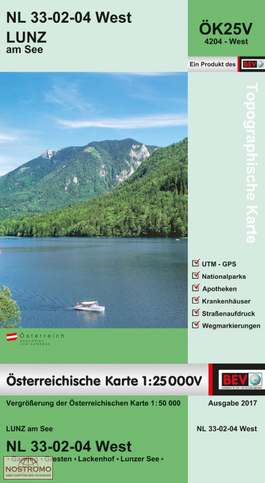 4204-WEST LUNZ AM SEE | carte topographique BEV