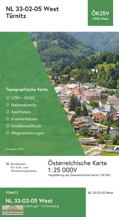 4205-WEST TÜRNITZ | carte topographique BEV