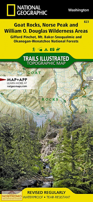 GOAT ROCKS, NORSE PEAKS, WILLIAM O'DOUGLAS WILDERNESS AREAS | carte de randonnée National Geographic