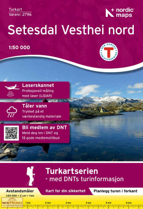 2796 SETESDAL VESTHEI NORD | carte de randonnée Nordic Maps