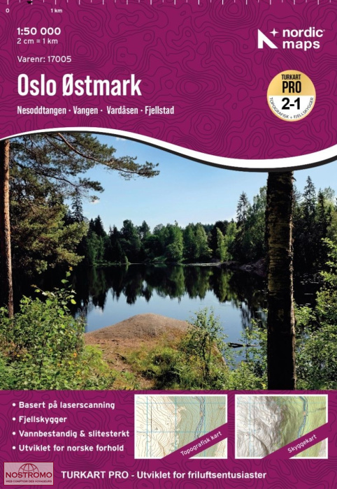 17005 OSLO ØSTMARK | carte de randonnée Nordic Maps