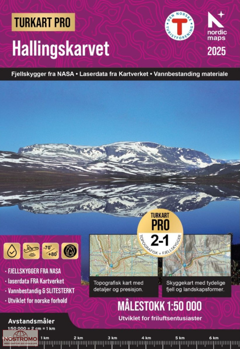 17018 HALLINGSKARVET | carte de randonnée Nordic Maps