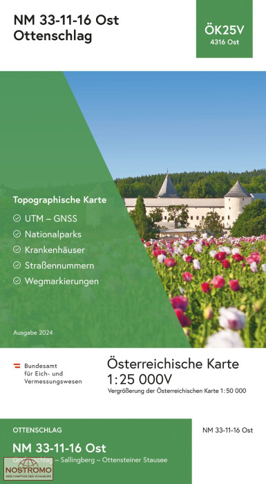 4316-OST OTTENSCHLAG | carte topographique BEV
