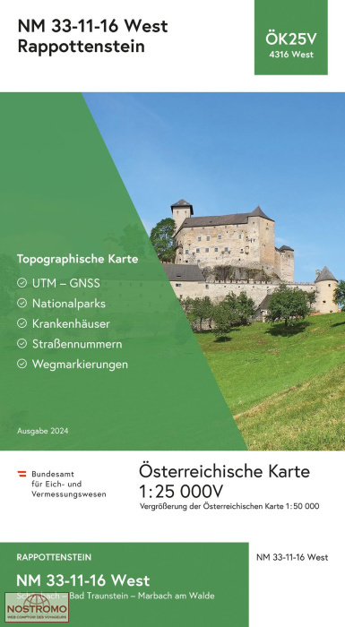 4316-WEST RAPPOTTENSTEIN | carte topographique BEV