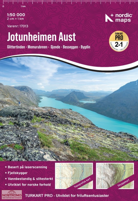 17013 JOTUNHEIMEN AUST | carte de randonnée Nordic Maps