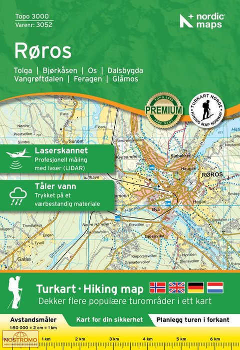 3052 RØROS | Nordic Maps hiking map
