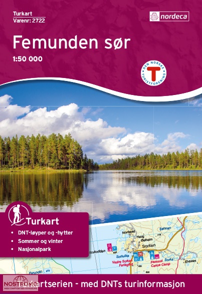 2722 FEMUNDEN SØR | carte de randonnée Nordeca